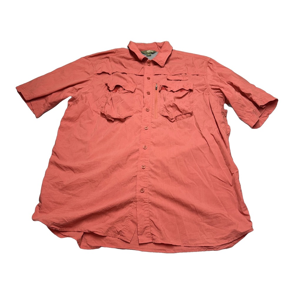 Gander Mountain Vented Fishing Shirt Mens XLT Coral Vintage